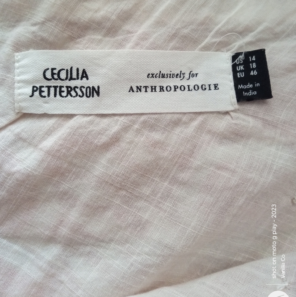 Anthropologie Cecilia Pettersson Printed One-Shoulder Blouse Red Large 14 - Picture 4 of 11